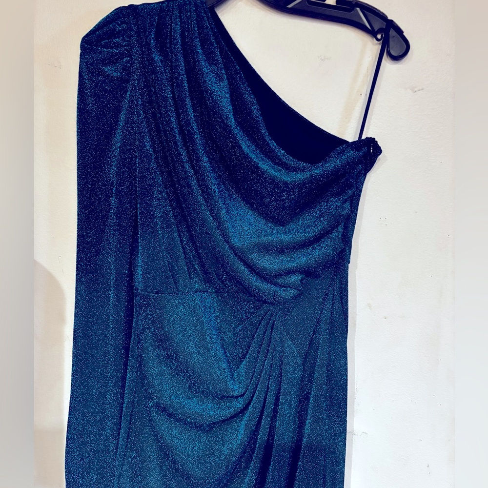 SHEIN Glittering Teal and Black Fabric